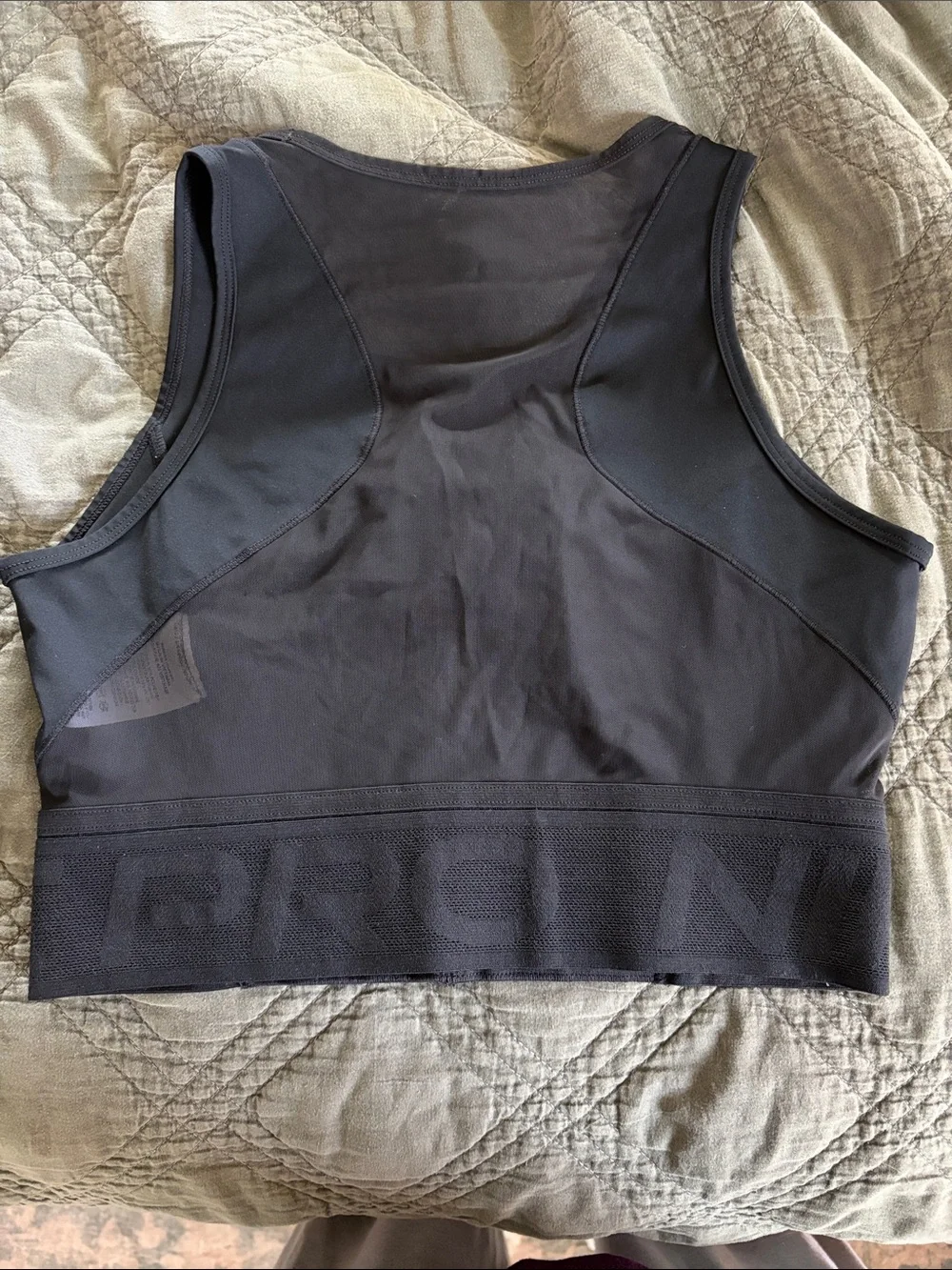 Nike Black Dri-FIT Supportive Mid-Impact Sports Bra with White Swoosh
